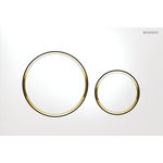 Pulsador serie Sigma20 de Geberit. Plástico para doble descarga - blanco/dorado/blanco
